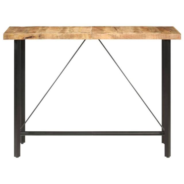 Berkfield Home Bar Table 150x70x107 cm Rough Mango Wood in Brown - Size: 150 x 70 x 107 cm - image 1