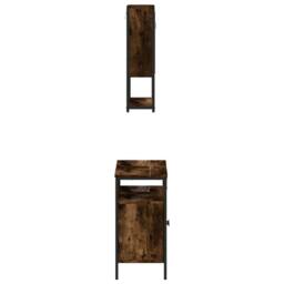 Berkfield Home Durable 2 Piece Bathroom Furniture Set Smoked Oak Engineered Wood in Brown - thumbnail 7