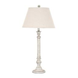 Lemon Pavilion Furniture and Decor Liora Table Lamp with Linen Shade - Resin - L41 x W41 x H79 cm - White - thumbnail 2