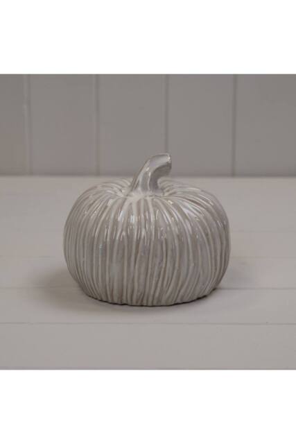 KDMD Grey Cosy Glazed Ceramic Pumpkin in Off-White - image 1