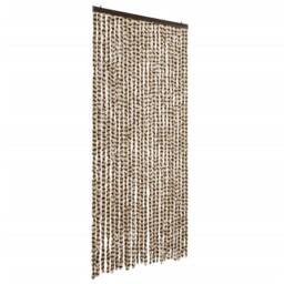 Berkfield Home Soft Fly Curtain Beige & Brown 100x230 cm Chenille - thumbnail 3
