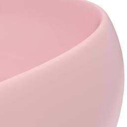 Berkfield Home Luxury Wash Basin Round Matt Pink 40x15 cm Ceramic - thumbnail 5