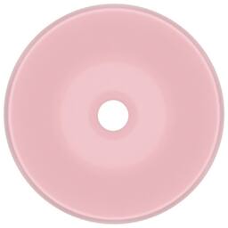 Berkfield Home Luxury Wash Basin Round Matt Pink 40x15 cm Ceramic