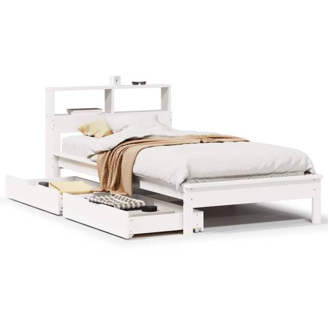 Berkfield Home Bookcase Bed without Mattress White 100x200 cm Solid Wood Pine - image 1