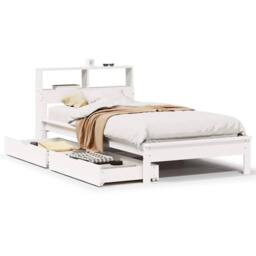 Berkfield Home Bookcase Bed without Mattress White 100x200 cm Solid Wood Pine - thumbnail 1