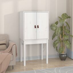 Berkfield Home Highboard White 60x40x120 cm Solid Wood Pine - Size: 60 x 40 x 120 cm - thumbnail 3