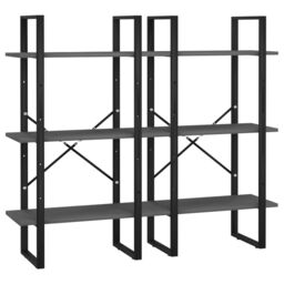 Berkfield Home Storage Shelf Grey 60x30x210 cm Engineered Wood - Size: 60 x 30 x 210 cm - thumbnail 3