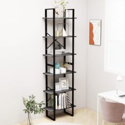 Berkfield Home Storage Shelf Grey 60x30x210 cm Engineered Wood - Size: 60 x 30 x 210 cm - thumbnail 1