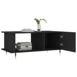 Berkfield Home Coffee Table Black 90x50x40 cm Engineered Wood - Size: 90 x 50 x 40 cm - thumbnail 4