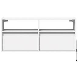 Berkfield Home TV Wall Cabinet with LED Lights White 100x31x45 cm - Size: 100 x 31 x 45 cm - thumbnail 6