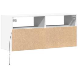 Berkfield Home TV Wall Cabinet with LED Lights White 100x31x45 cm - Size: 100 x 31 x 45 cm - thumbnail 8
