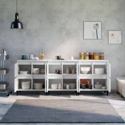 Berkfield Home Sideboards 3 pcs White 60x35x70 cm Engineered Wood - Size: 60 x 35 x 70 cm - thumbnail 3