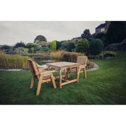 Churnet Valley Garden Furniture Ltd Valley 2 Seat Bistro Set 2XC Table - Minimal Assembly Required in Brown