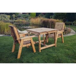 Churnet Valley Garden Furniture Ltd Valley 2 Seat Bistro Set 2XC Table - Minimal Assembly Required in Brown - thumbnail 2