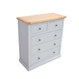 Cabinet Bits Loreo 5 Drawer Chest of Drawers Brass Knob in Light Grey - thumbnail 3