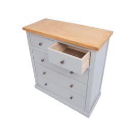 Cabinet Bits Loreo 5 Drawer Chest of Drawers Brass Knob in Light Grey - thumbnail 4