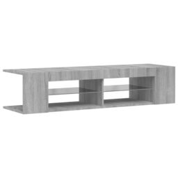 Berkfield Home TV Cabinet with LED Lights Grey Sonoma 135x39x30 cm - Size: 135 x 39 x 30 cm - thumbnail 3