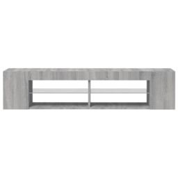 Berkfield Home TV Cabinet with LED Lights Grey Sonoma 135x39x30 cm - Size: 135 x 39 x 30 cm - thumbnail 4