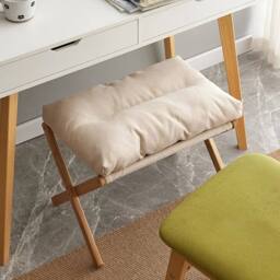 FORGEVIO Footstool Foldable Footrest Stool with Bamboo Leg Soft Pad Beige - thumbnail 5