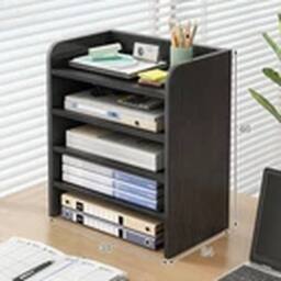 Havendro 5 Tier Black Office Files Filing Tray Document Tidy Storage Shelf Rack - thumbnail 2