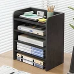 Havendro 5 Tier Black Office Files Filing Tray Document Tidy Storage Shelf Rack - thumbnail 1