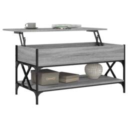 Berkfield Home Coffee Table Grey Sonoma 100x50x50 cm Engineered Wood & Metal - Size: 100 x 50 x 50 cm - thumbnail 4