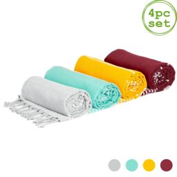 Nicola Spring 100% Cotton Bath Towel 4-Colours Turkish Hamman Bath Sheet - 160 x 90cm (x4) - thumbnail 1