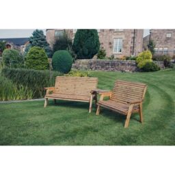 Churnet Valley Garden Furniture Ltd Valley 1X3B 1X2B Set with Tray - Fully Assembled - Set of Cushions Inc in Brown - thumbnail 6