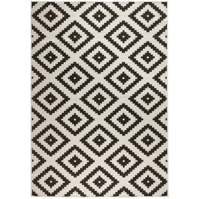 THE RUGS Malta Reversible Indoor Outdoor Rug Flatweave Polypropylene in Black - Size: 160 cm x 230 cm - image 1