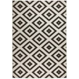 THE RUGS Malta Reversible Indoor Outdoor Rug Flatweave Polypropylene in Black - Size: 160 cm x 230 cm