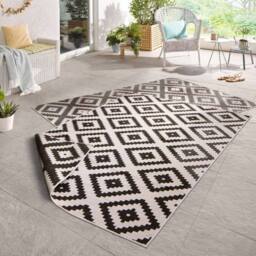 THE RUGS Malta Reversible Indoor Outdoor Rug Flatweave Polypropylene in Black - Size: 160 cm x 230 cm - thumbnail 5