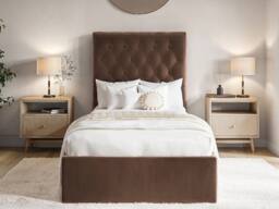 Flair Milan Velvet Single Ottoman Bed in Brown - thumbnail 3