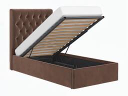 Flair Milan Velvet Single Ottoman Bed in Brown - thumbnail 5