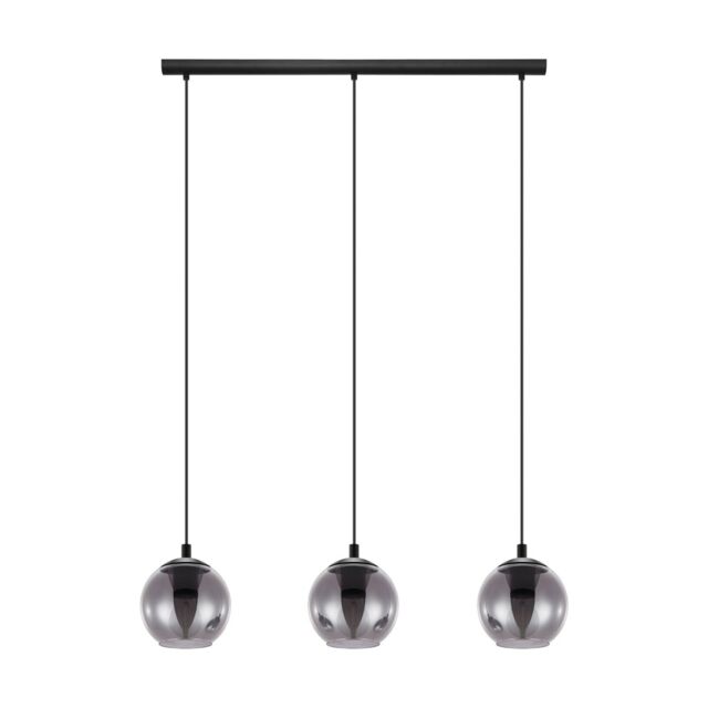 Loops Pendant Light Colour Black Shade Black Transparent Glass Vaporized E27 3x40W - image 1