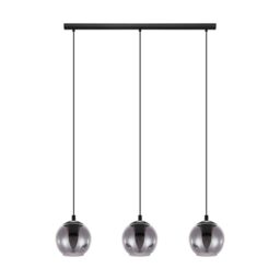 Loops Pendant Light Colour Black Shade Black Transparent Glass Vaporized E27 3x40W