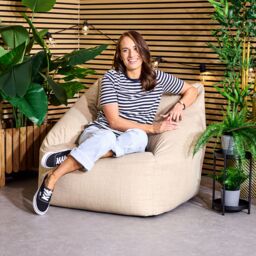 icon Natalia Outdoor Woven Adults Bean Bag Armchair in Natural - thumbnail 3