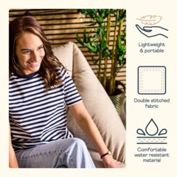 icon Natalia Outdoor Woven Adults Bean Bag Armchair in Natural - thumbnail 5