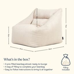 icon Natalia Outdoor Woven Adults Bean Bag Armchair in Natural - thumbnail 6