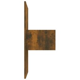 Berkfield Home Bed Headboard with Cabinets Smoked Oak Engineered Wood in Brown - thumbnail 5