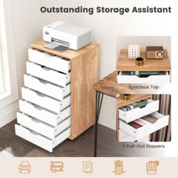 Costway Modern 7-Drawer Chest Mobile Lateral Filing Cabinet Home Office Storage Cabinet - thumbnail 5