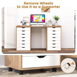 Costway Modern 7-Drawer Chest Mobile Lateral Filing Cabinet Home Office Storage Cabinet - thumbnail 6