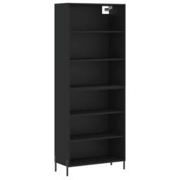 Berkfield Home Highboard Black 69.5x32.5x180 cm Engineered Wood - thumbnail 1