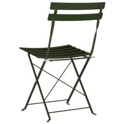 Berkfield Home Outdoor Chairs Dark green Metal Medium Foldable Patio Chair - thumbnail 7