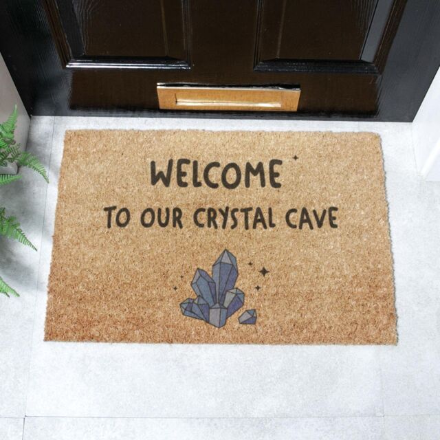 Artsy Mats Welcome To Our Crystal Cave Doormat (60 x 40cm) in Brown - Size: 40 cm x 60 cm - image 1