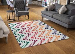Benjamin Tate Design Freehand Horizontal Zigzag & Chevron Stripes Rug in Natural - Size: Large - thumbnail 2