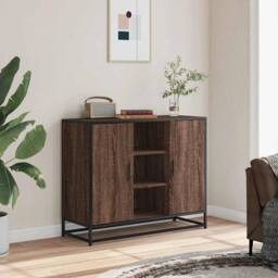 Berkfield Home Sideboard Brown Oak 92x35x76 cm Engineered Wood - Size: 92 x 35 x 76 cm - thumbnail 1
