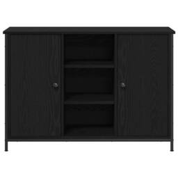 Berkfield Home Sideboard Black Oak 100x35x70 cm Engineered Wood & Steel - Size: 100 x 35 x 70 cm - thumbnail 6