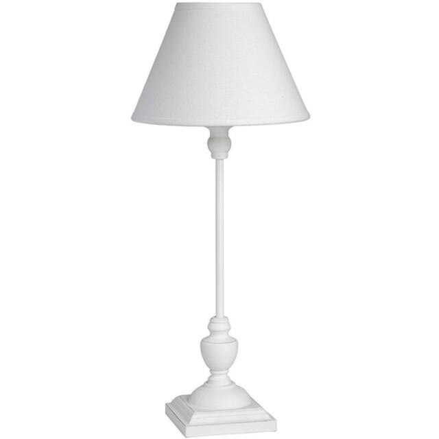 Lemon Pavilion Furniture and Decor Symi Slim Table Lamp - Linen/Wood - L22 x W22 x H45 cm - White