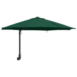 Berkfield Home Wall-mounted Garden Parasol with LEDs Green 248 cm - thumbnail 1