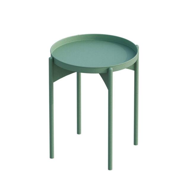 CALICOSY End Table With Round Metal Top, 57 Cm High - COLE in Light Green - image 1